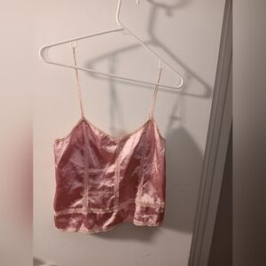 Banana Republic Rose Pink Satin Lace-Trim Cami